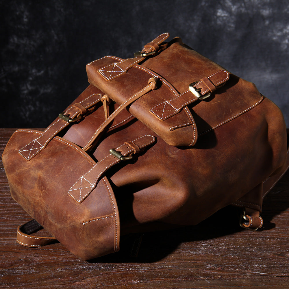 Jeffrey - Sac à dos en cuir classique et durable