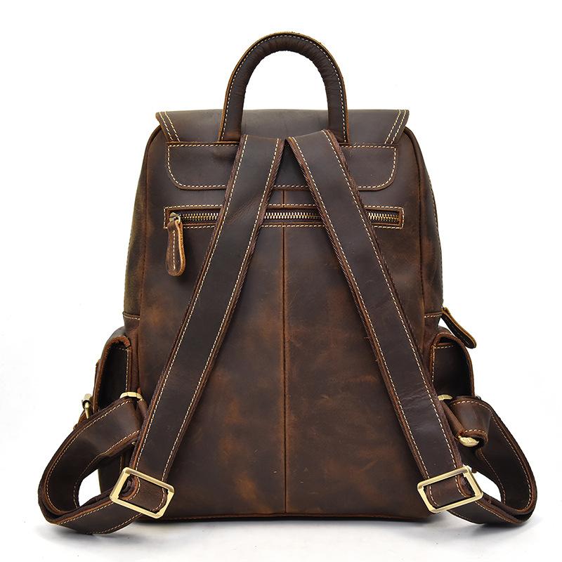 Nathan - Sac à dos en cuir résistant à l'eau