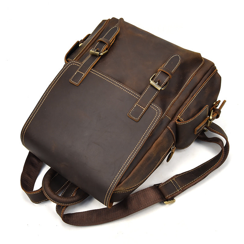 Nathan - Sac à dos en cuir résistant à l'eau