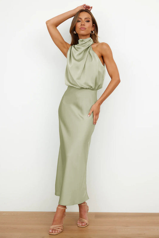 Veleta | Robe longue en satin