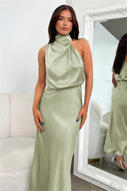 Veleta | Robe longue en satin