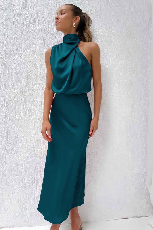 Veleta | Robe longue en satin
