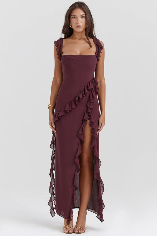 Dalia | Robe longue avec volants