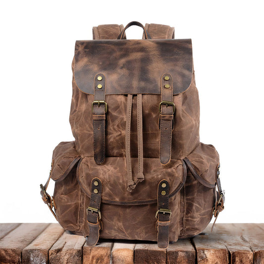 James - Sac à dos en toile et cuir vintage