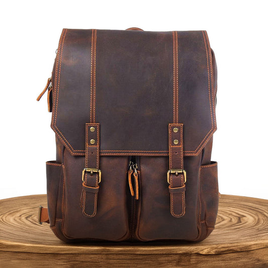 Robert - Sac à dos de voyage en cuir rétro
