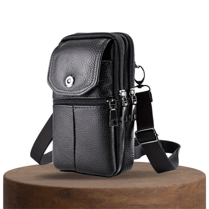 Robert - Sac en Cuir Compact à Bandoulière pour Voyage et Usage Quotidien