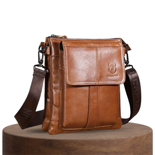 Nathan - Sac en cuir slim avec design de poche à rabat