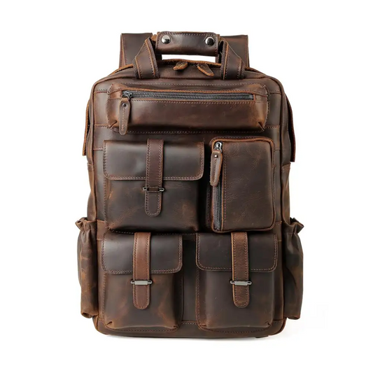 Kevin - Sac à dos pour ordinateur portable en cuir de cheval