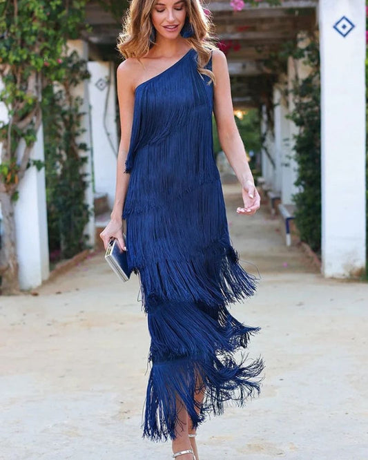 Laura | Robe longue à franges