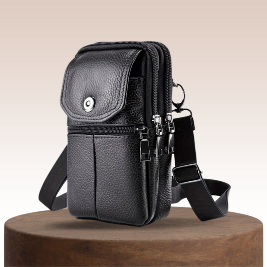 Robert - Sac en Cuir Compact à Bandoulière pour Voyage et Usage Quotidien