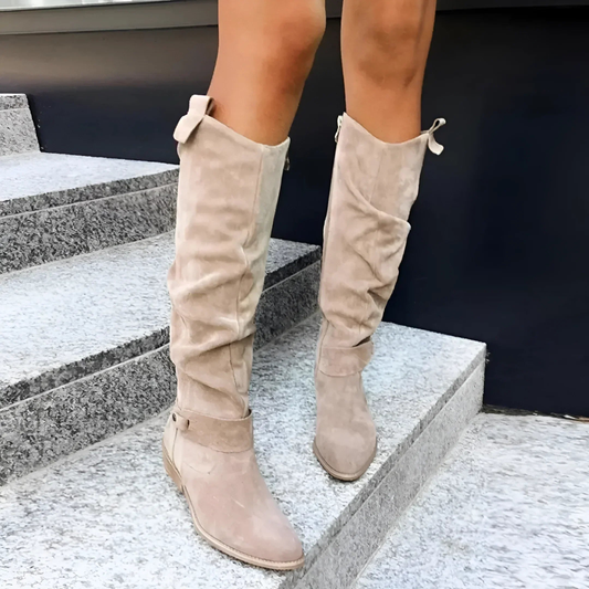 La Maison Élise® | Élégantes Bottes en Suède Longues jusqu'aux Genoux