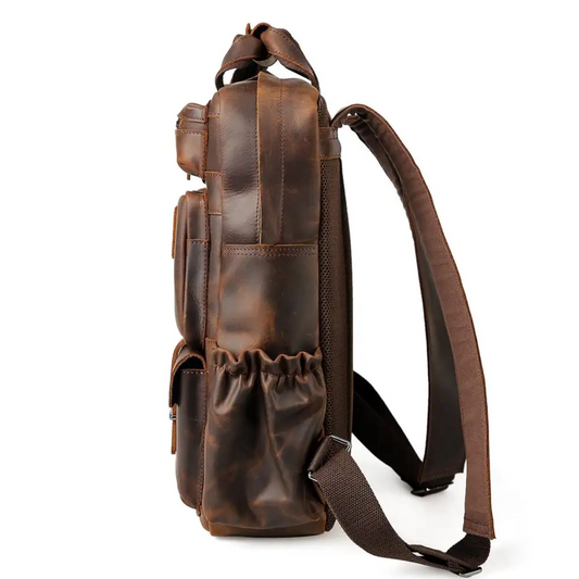 Kevin - Sac à dos pour ordinateur portable en cuir de cheval