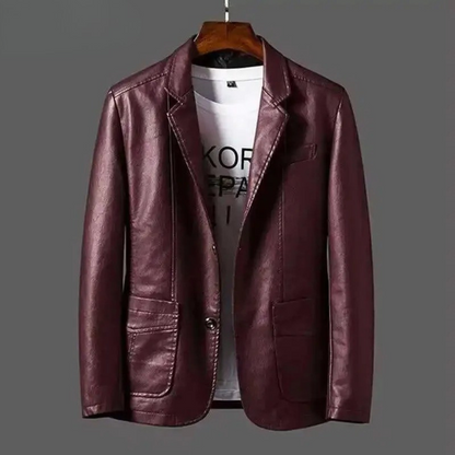 Julien | Blazer Moderne en Similicuir pour Homme