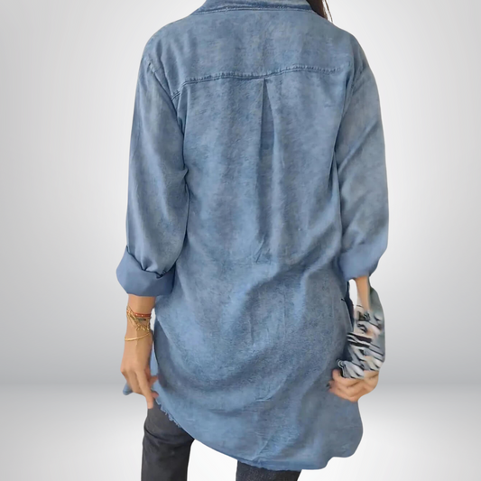 Nikoline® | Veste en Jean à Manches Longues Élégante et Polyvalente avec Col