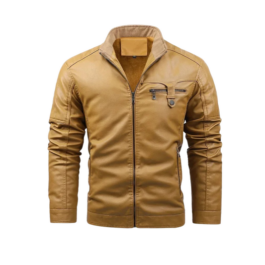 Adrien | Veste Chauffante en Similicuir Noir pour Homme