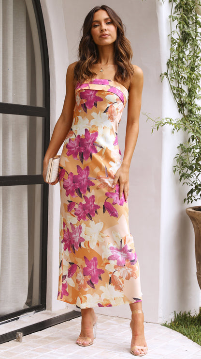 Thesa | Robe en satin sans manches