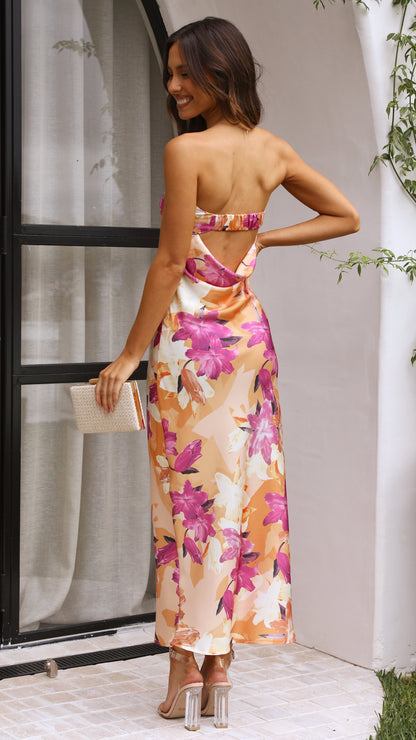 Thesa | Robe en satin sans manches