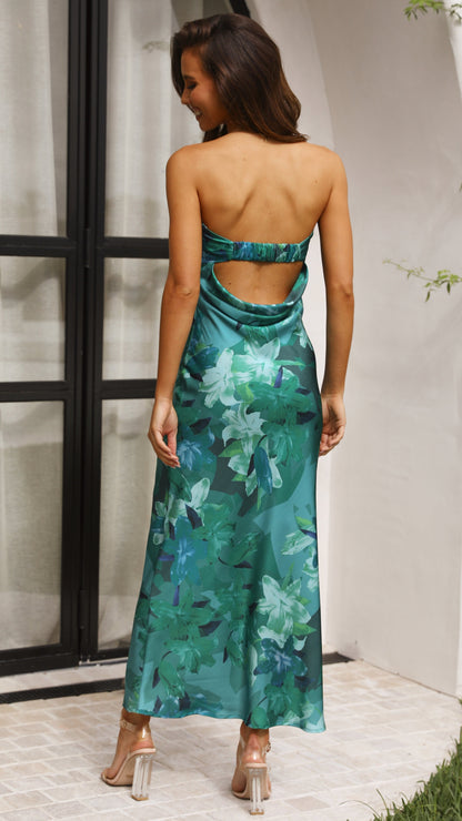 Thesa | Robe en satin sans manches