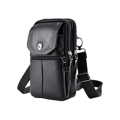 Robert - Sac en Cuir Compact à Bandoulière pour Voyage et Usage Quotidien