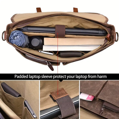 Brett - Sac à bandoulière en toile imperméable grande capacité pour hommes