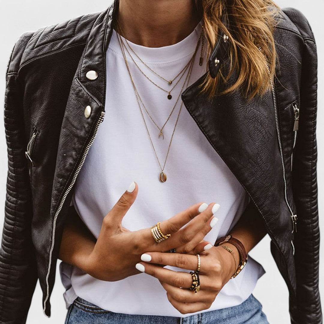 Isabelle - Veste en cuir élégante