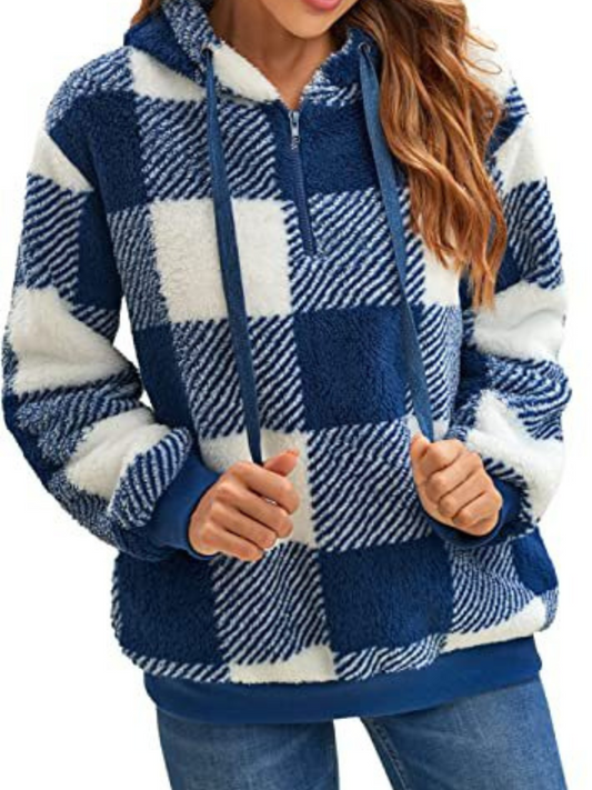 Veste Polaire à Motif Carreaux Nicole