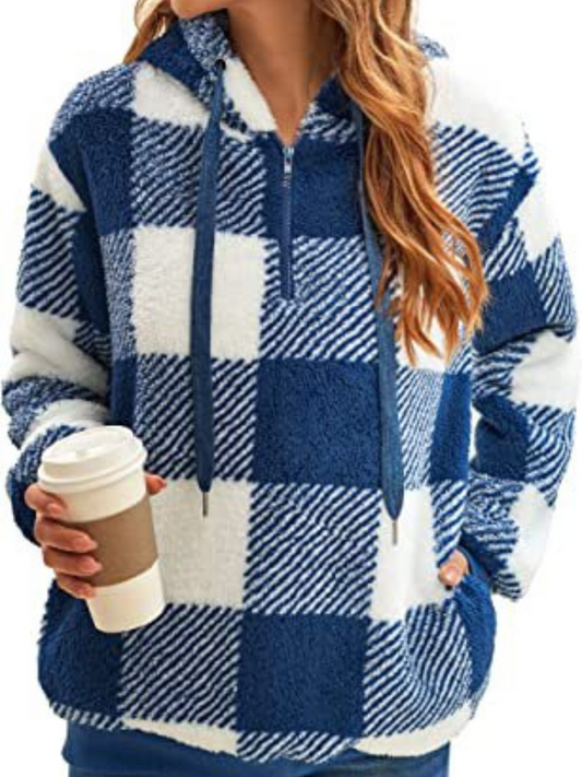 Veste Polaire à Motif Carreaux Nicole
