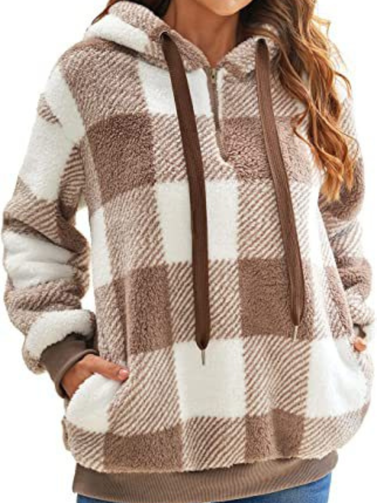 Veste Polaire à Motif Carreaux Nicole
