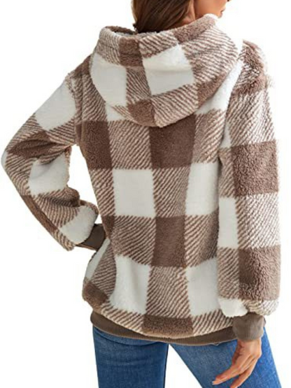 Veste Polaire à Motif Carreaux Nicole