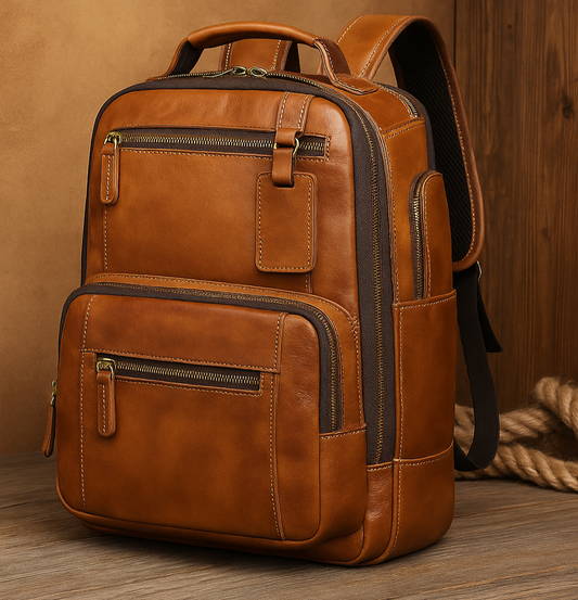 George - Sac à dos en cuir classique pour hommes