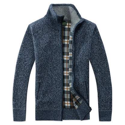 Luc – Tricot Zippé Doublé Polaire, Coupe Cintrée pour l’Automne-Hiver