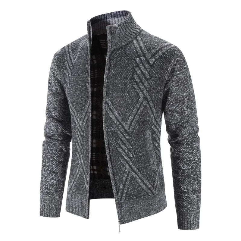 Luc – Tricot Zippé Doublé Polaire, Coupe Cintrée pour l’Automne-Hiver