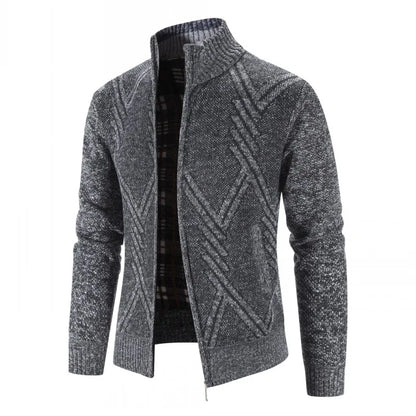Luc – Tricot Zippé Doublé Polaire, Coupe Cintrée pour l’Automne-Hiver