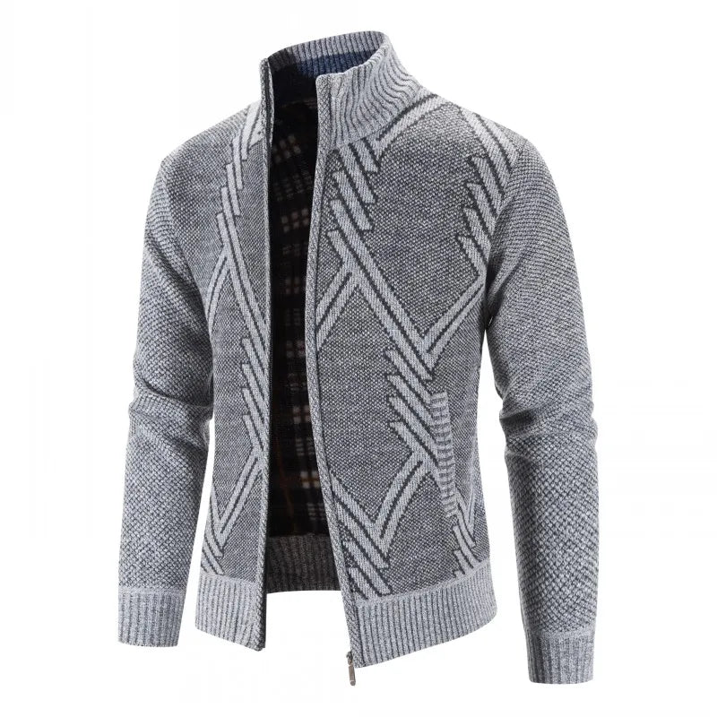 Luc – Tricot Zippé Doublé Polaire, Coupe Cintrée pour l’Automne-Hiver