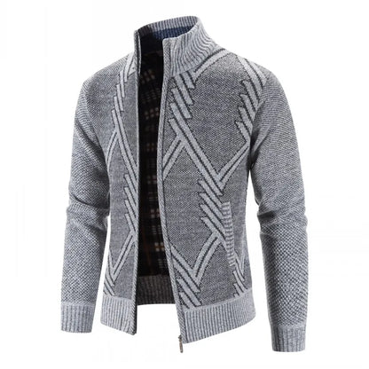 Luc – Tricot Zippé Doublé Polaire, Coupe Cintrée pour l’Automne-Hiver