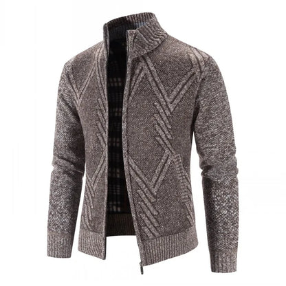 Luc – Tricot Zippé Doublé Polaire, Coupe Cintrée pour l’Automne-Hiver