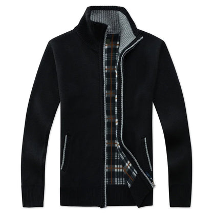 Luc – Tricot Zippé Doublé Polaire, Coupe Cintrée pour l’Automne-Hiver