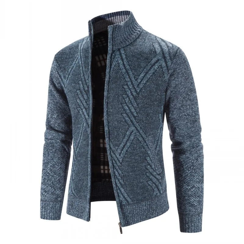 Luc – Tricot Zippé Doublé Polaire, Coupe Cintrée pour l’Automne-Hiver