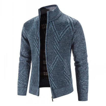 Luc – Tricot Zippé Doublé Polaire, Coupe Cintrée pour l’Automne-Hiver