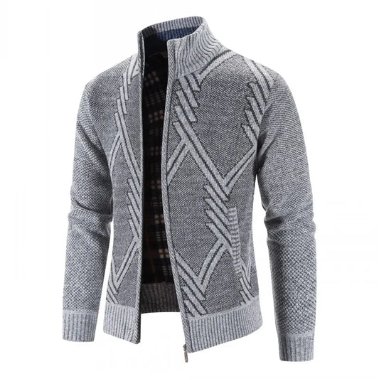 Luc – Tricot Zippé Doublé Polaire, Coupe Cintrée pour l’Automne-Hiver