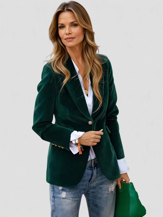 Blazer slim en velours Luna