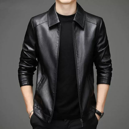 Noé | Veste en Similicuir Noir Classique pour Homme