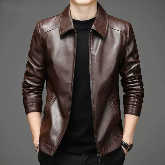 Noé | Veste en Similicuir Noir Classique pour Homme