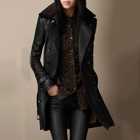 Isabelle™ | Manteau en cuir élégant 3/4