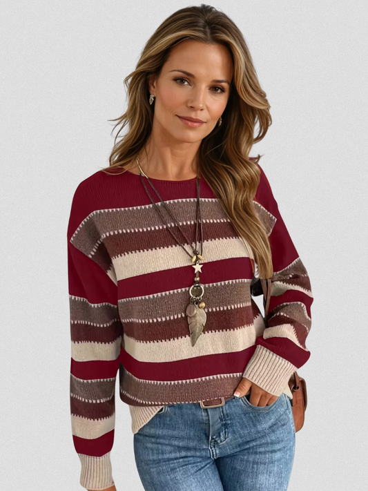 Pull Rayé en Couleur Poudrée