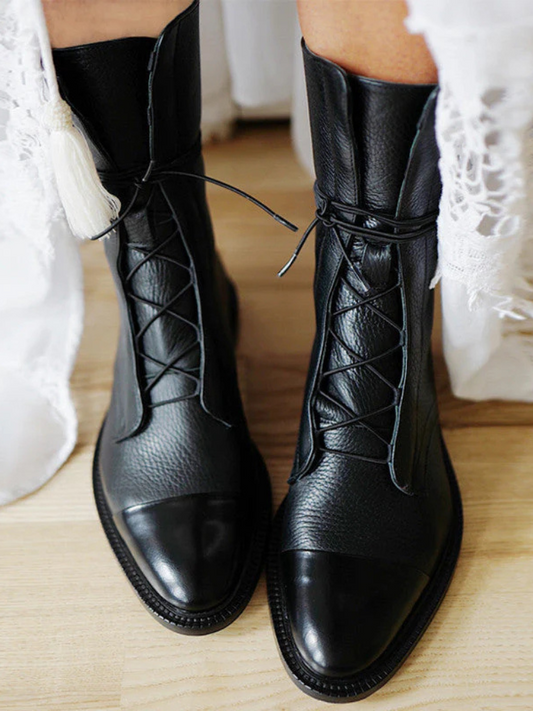 Victoria Bottines Lacées Épurées