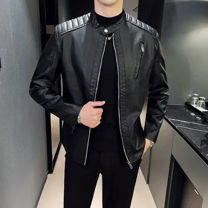 Noé | Blouson Similicuir à Col Montant pour Homme