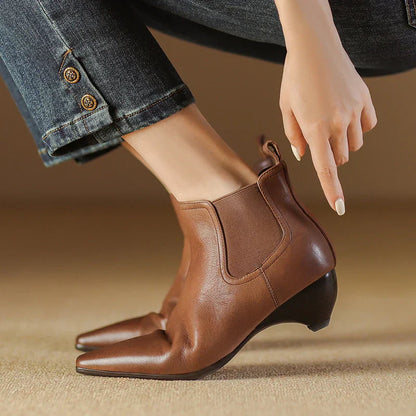Bottes en cuir véritable Laira