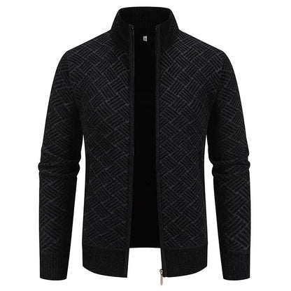 Thierry – Gilet Tricoté à Col Montant, Coupe Cintrée et Style Automnal Décontracté