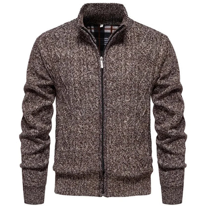 Jean - Cardigan en polaire épaisse, idéal pour l'automne et l'hiver, avec fermeture éclair torsadée, parfait pour un look décontracté et chaleureux.